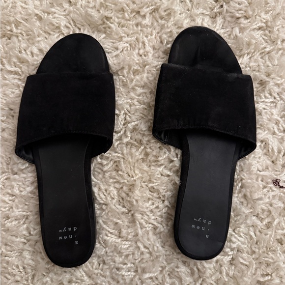 Target Shoes - Target Women's Black Suede Slide Sandals